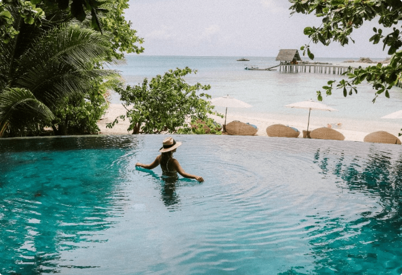 woman swimming in pool