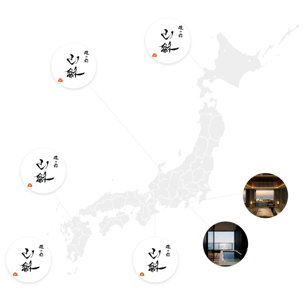 Japan map of Sanga locations